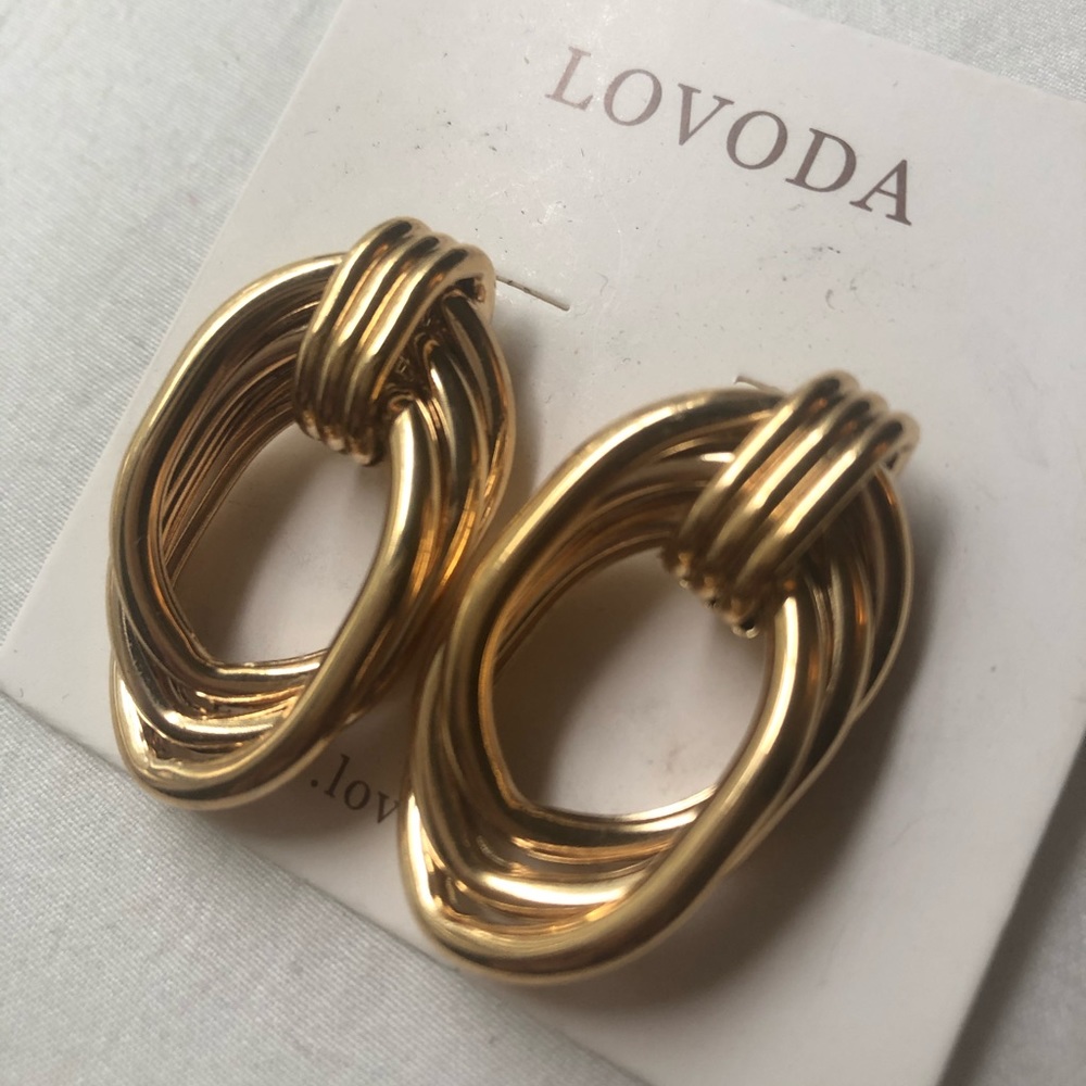 Lovoda Small Gold Braided Hoops